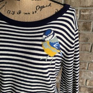 Birds Sweater Medium Striped Joules